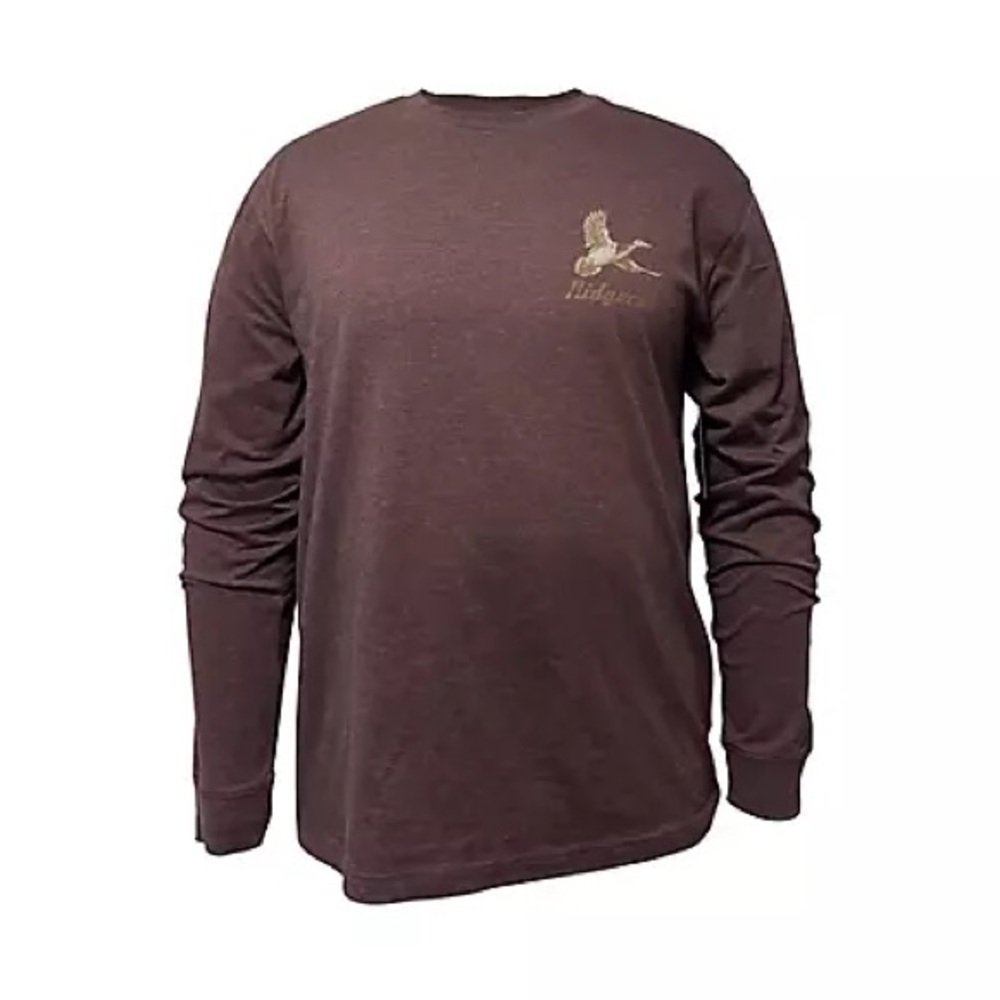 Ridgecut Men's Enjoying‎ Life Logo Mahogany Long-Sleeve T-Shirt NWT Size M